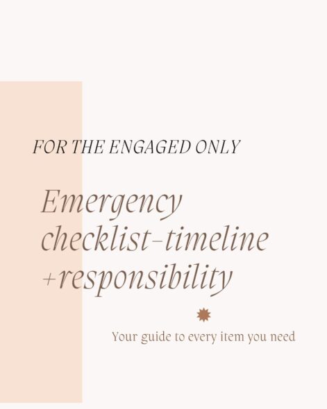 Emergency Checklist, timeline +responsibility